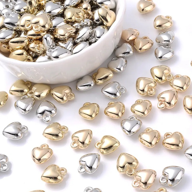 CCB Charm Liontin Bentuk Hati Love CCB Ringan Bahan Gelang Kalung - Alesha Beads DIY