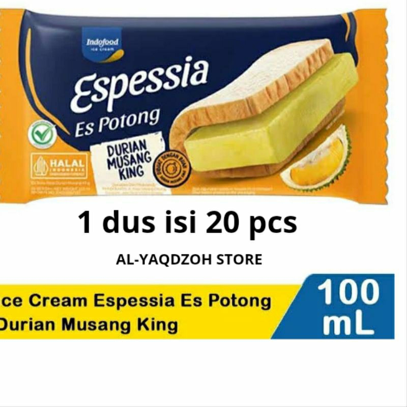 

ICE CREAM | Es Potong Espessia Rasa Durian 100ml - 1 dus isi 20 pcs