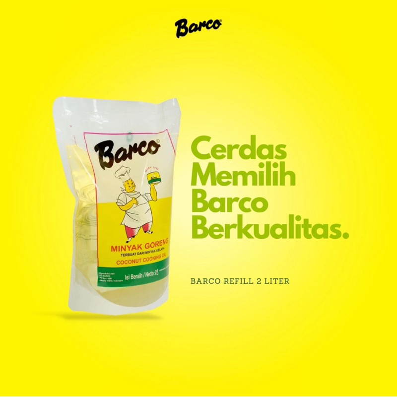 

Barco Minyak Goreng Kelapa Kemasan Pouch 2 Liter ''100% Coconut Oil''