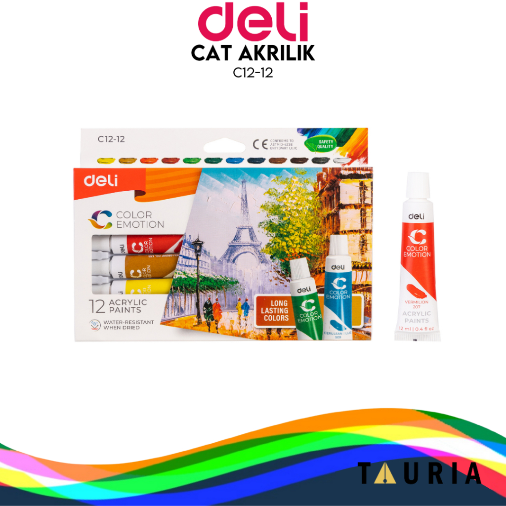 

DELI CAT AKRILIK LUKIS 12 WARNA C12-12