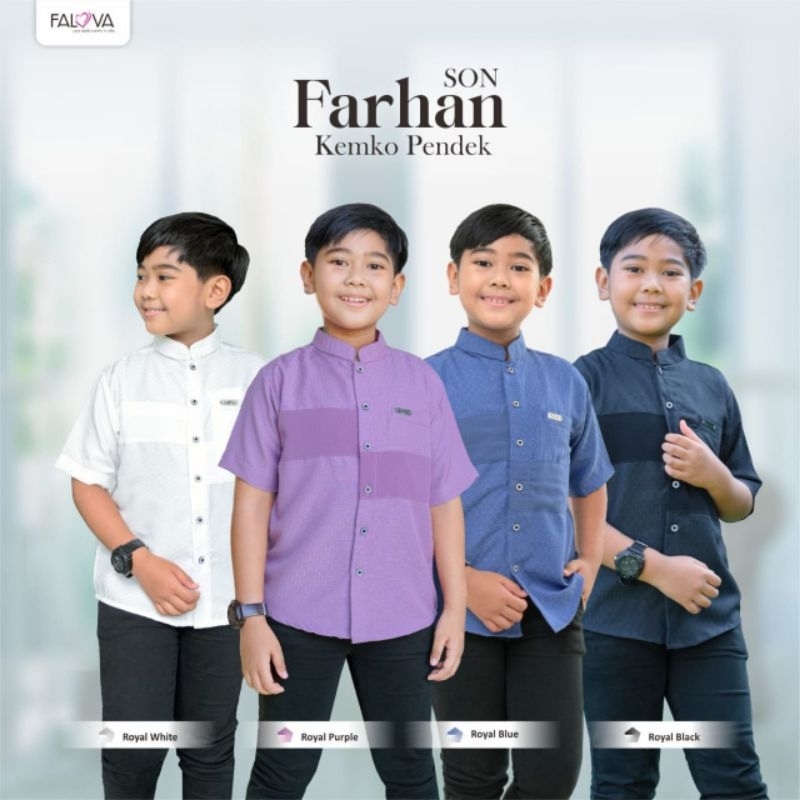 FARHAN KEMKO KIDS LENGAN PENDEK by FALOVA [FARHAN FAHIRA FAMILY IED SERIES SARIMBIT 2024]