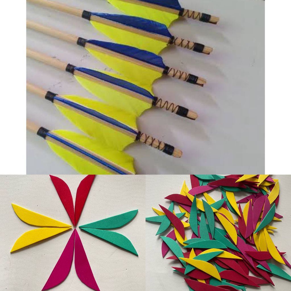 (ISI 64 PCS) VANES SPON ANAK PANAH, ARROW BAMBU, ARROW SPON ARCHERY, VANES BULU SPON ARROW TERBAIK