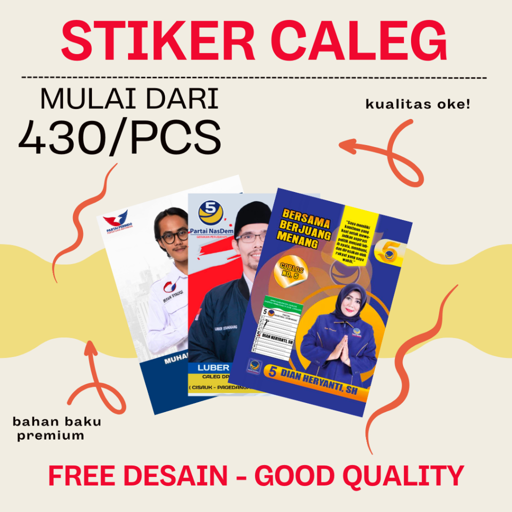 

CETAK STIKER CALEG, HARGA DIJAMIN TERMURAH DAN KUALITAS BUKAN KALENG KALENG!!