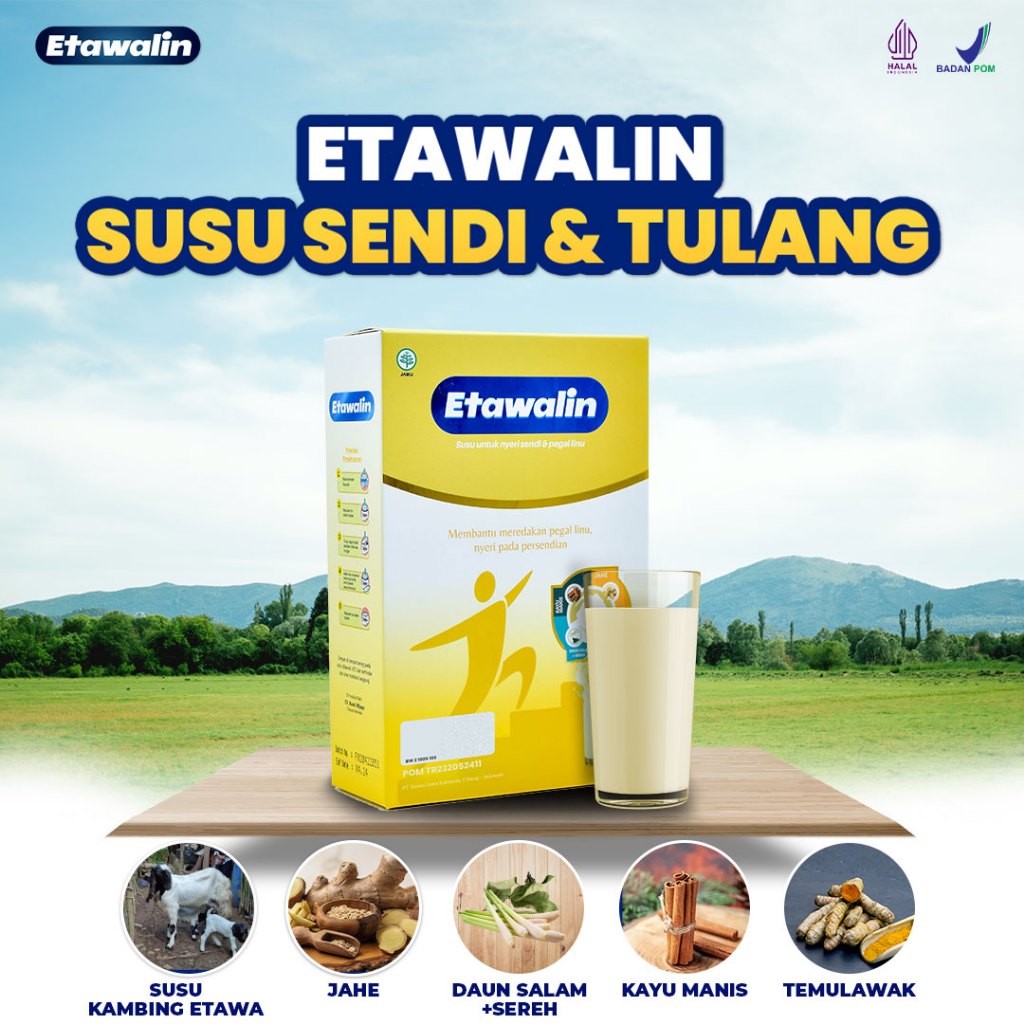 

ETAWALIN 1 Box Susu Asam Urat 100% Original terbuat dari Susu Kambing Kayu Manis Daun Salam Dapat Membantu Mengatasi Pegal Linu