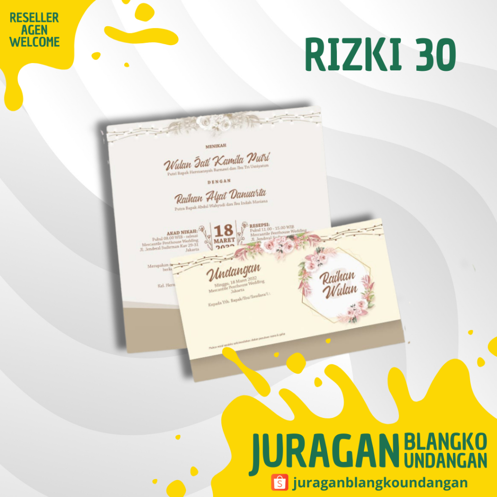 Blangko Undangan Rizki 30 | Juragan Blangko Undangan