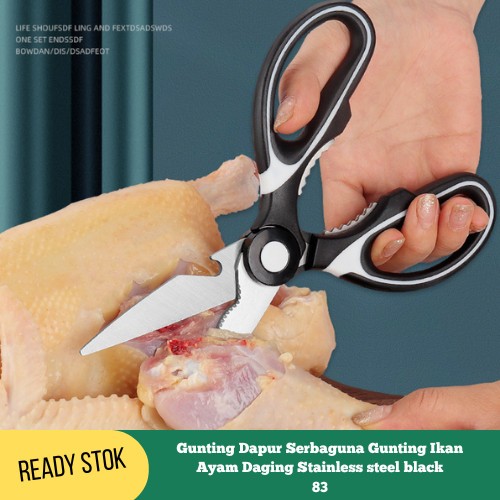 

Gunting Dapur Serbaguna Gunting Ikan Ayam Daging Stainless Steel Black Murah hitam