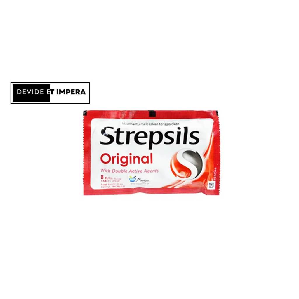 

Permen strepsils rasa original 1 strip / 8 butir pelega tenggorokan