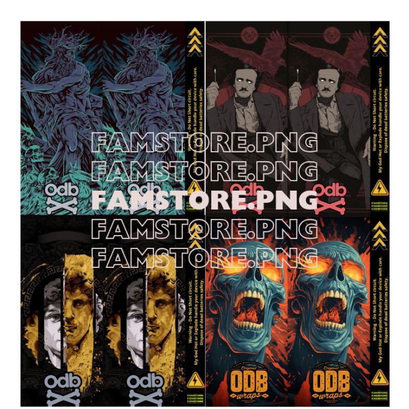 

FAMSTORE - Pelindung Baterai Wrap Stikerskin 18650 Motif Odb v2 Original dan Anti gores