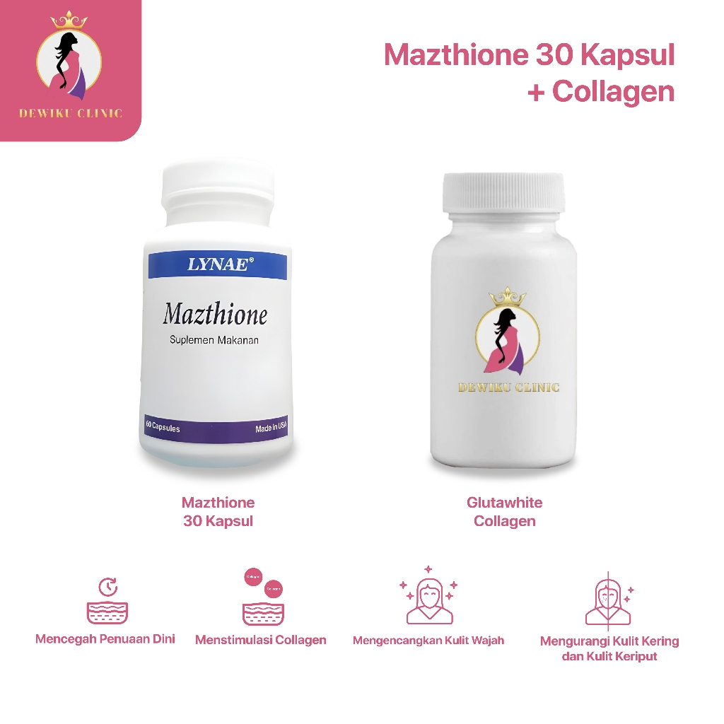 Mazthion Vit C 30 Kapsul Plus Collagen Suplemen Kecantikan Mencerahkan Menjaga Dan Menutrisi Kulit G