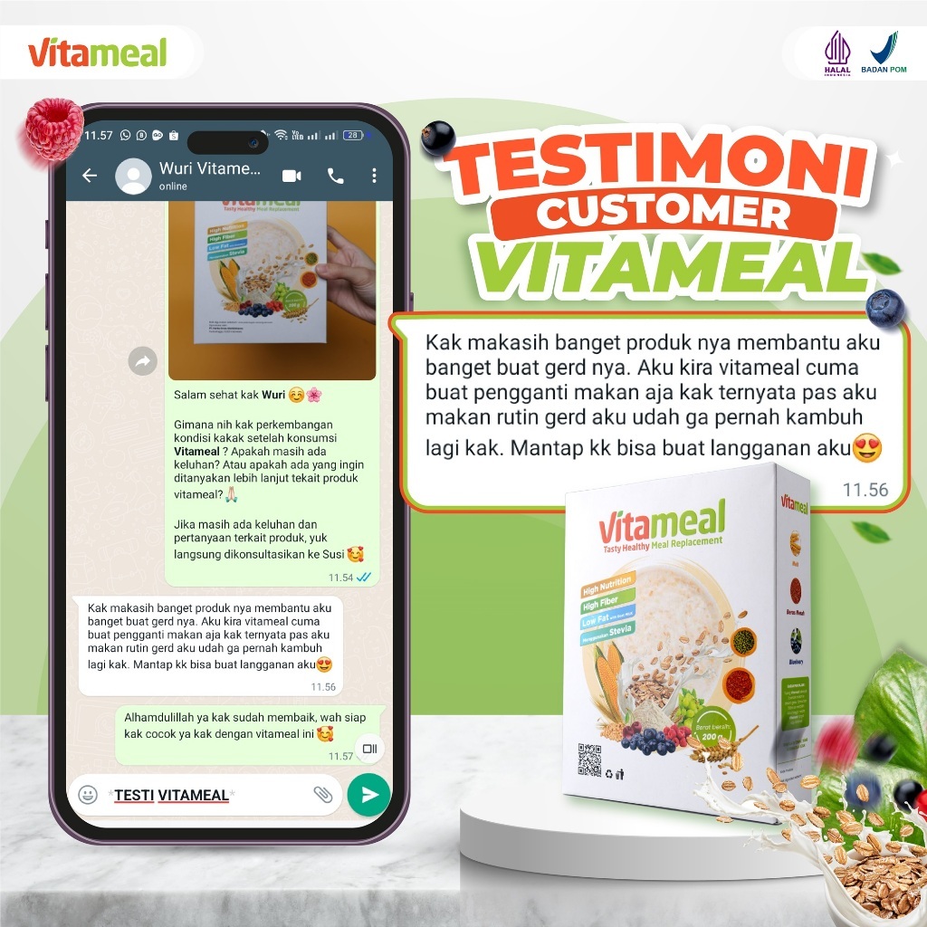 

QH VITAMEAL - Sereal Sehat Multigrain Membantu Menurunkan Gula Darah Cegah Diabetes & Kolesterol