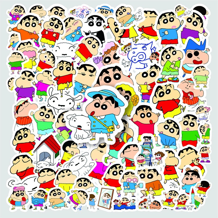 

50 Pcs Sticker Kartun Crayon Shin-chan / Stiker Crayon Shinchan / Stiker Dekorasi Case HP Laptop Tumbler Koper Anti Air