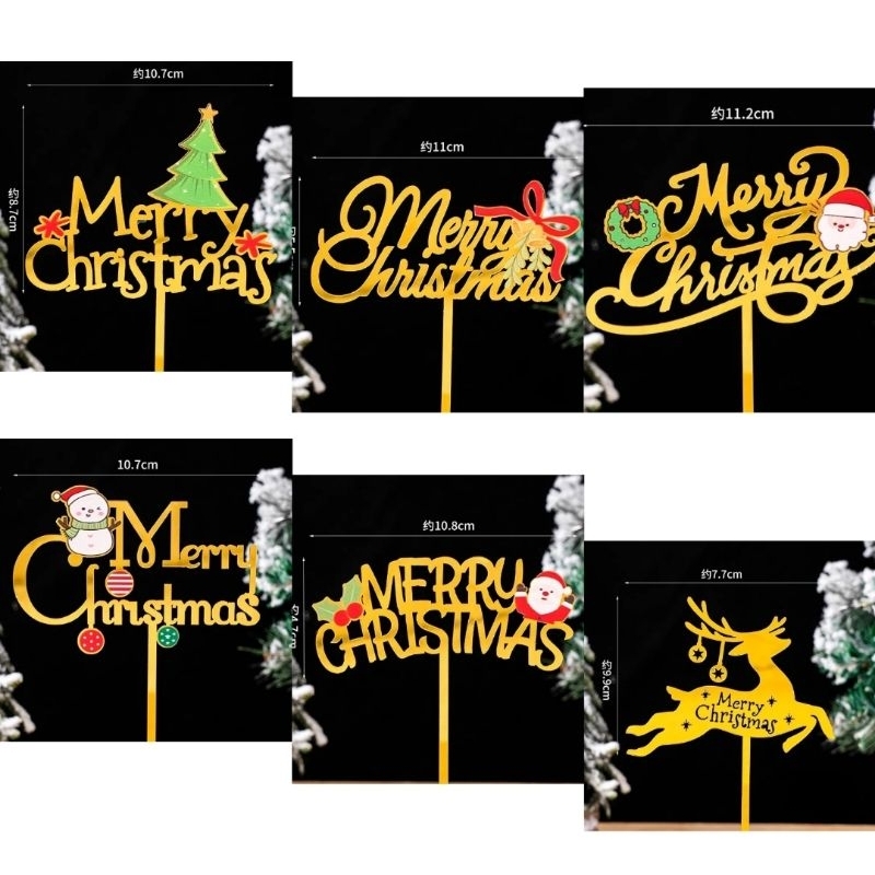 topper christmas/topper natal/hiasan natal/topper kue/topper cake/box kue/kotak kue/ kotak mika