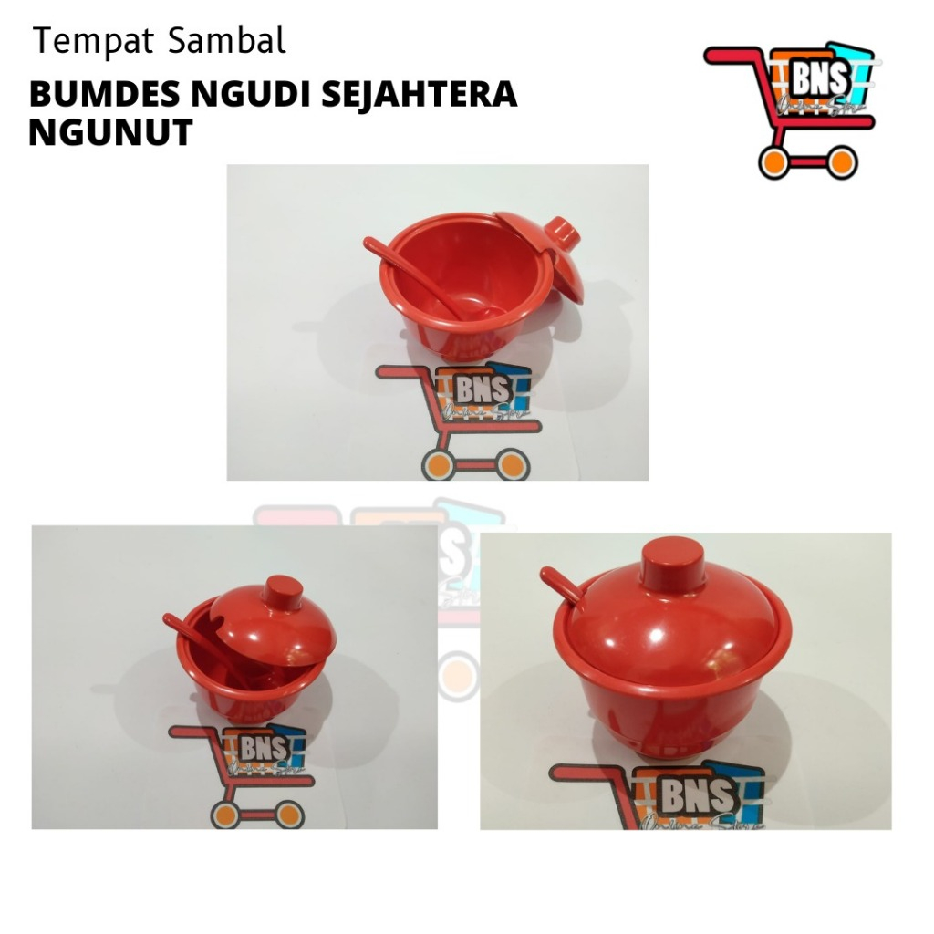 MANGKOK TEMPAT SAMBAL+ TUTUP BAHAN PLASTIK MURAH