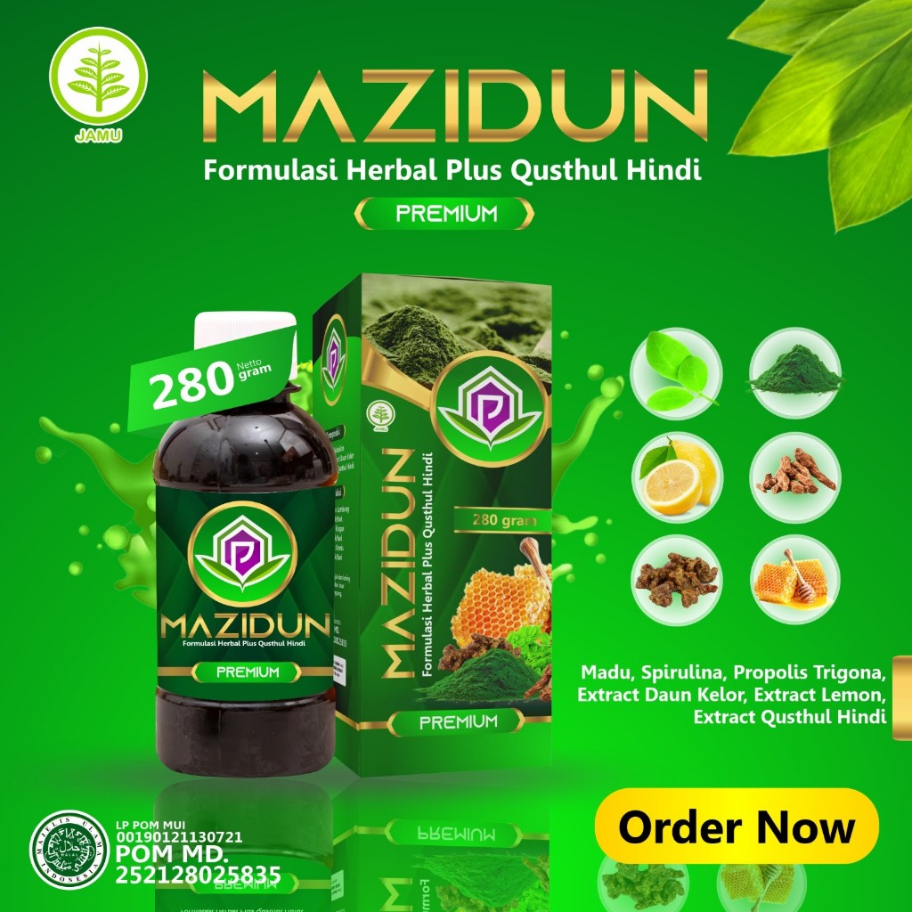 Daya Tahan Tubuh Meningkat Dengan Cepat Madu Ijo Mazidun 280gr PREMIUM Plus Qusthul Hindi 8 in1Origi
