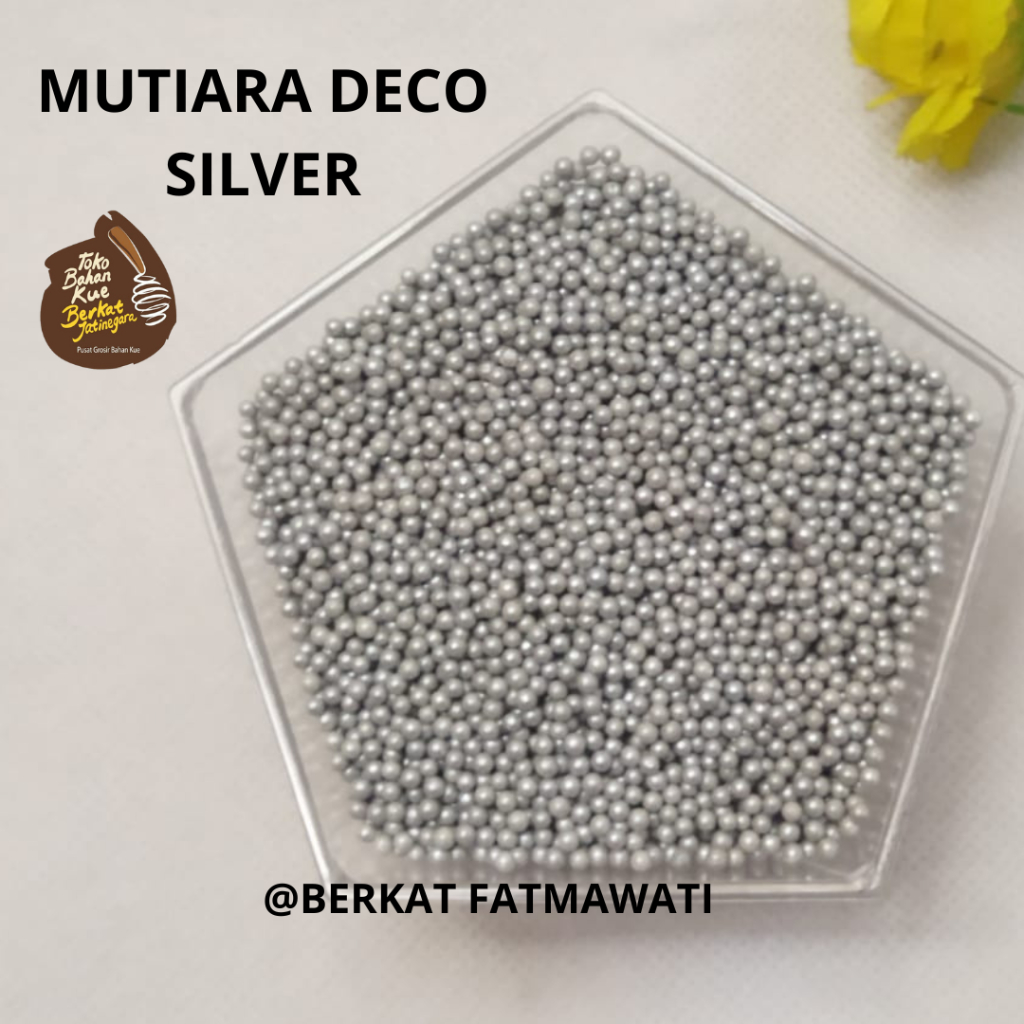 MUTIARA SILVER DECO/HIASAN KUE/HIASAN CAKE/MUTIARA 50 GR