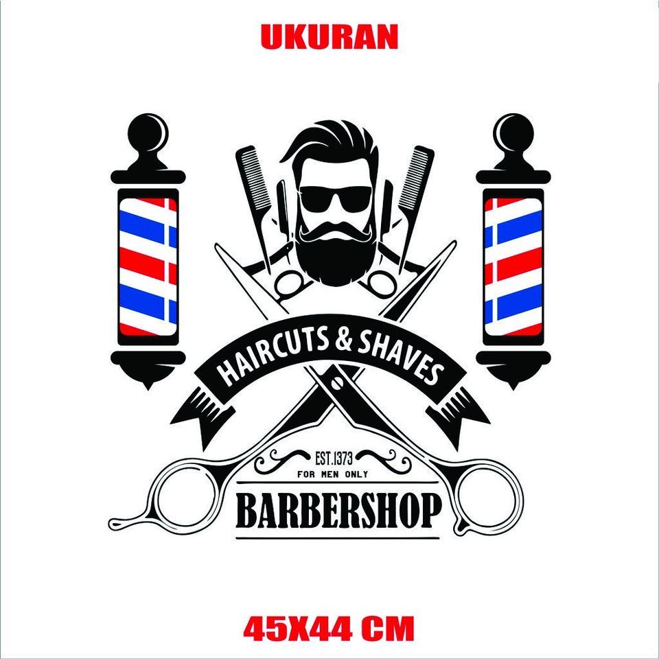 

Wall Sticker Barbershop Stiker Dinding Kaca Barbershop Potong Cukur Rambut