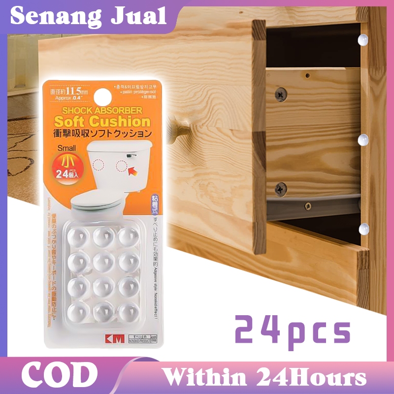 24Pcs Stiker Silikon Bumper Door Stop Karet Penahan Pintu Pelindung Gagang Pintu Sticker Peredam Sua