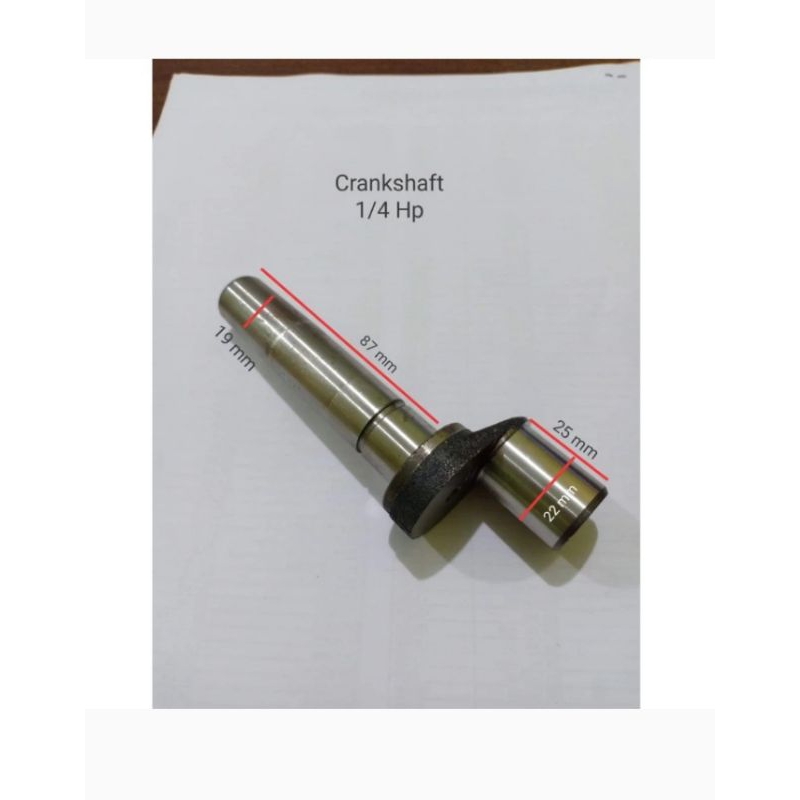 crank saft kompresor angin ukuran 1/4 pk