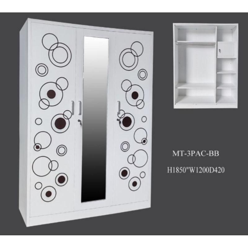 Lemari Pakaian Plat Besi Buka Tutup 3 pintu