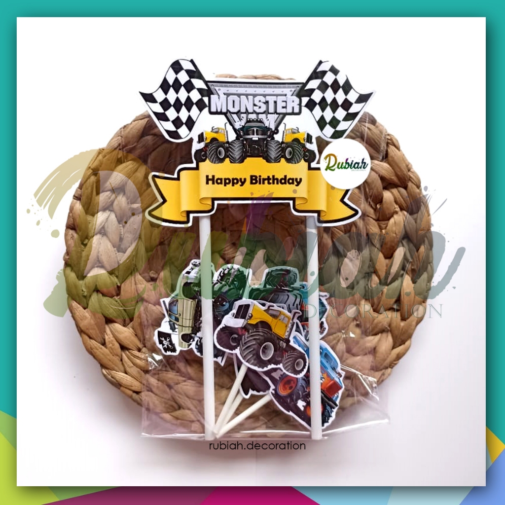 Custom Topper cake Nama Foto Karakter Mobile Jam / Hiasan Kue Mobil