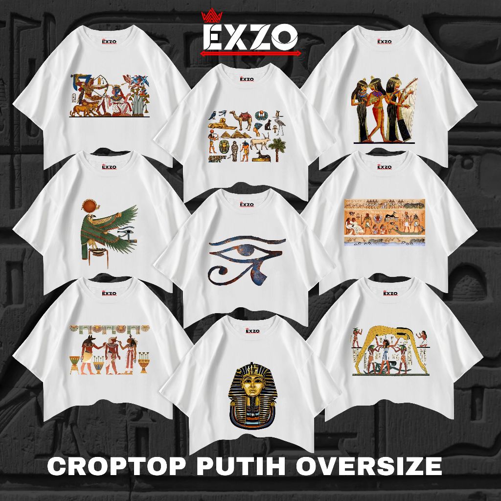 EXZO CROP TOP MESIR KUNO  tshirt OVERSIZE / SLIM-FIT MESIR  KUNO