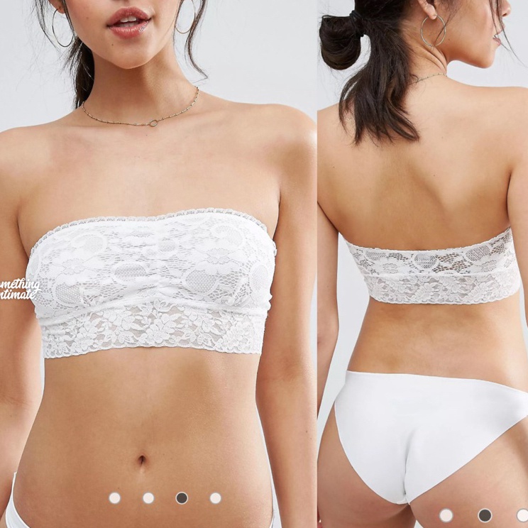 ➯⁂✯ H&M Iris Cotton Lace Strapless Bandeau Bra / Tube Top / Kemben BH Tanpa Tali Beha Dalaman Baju K