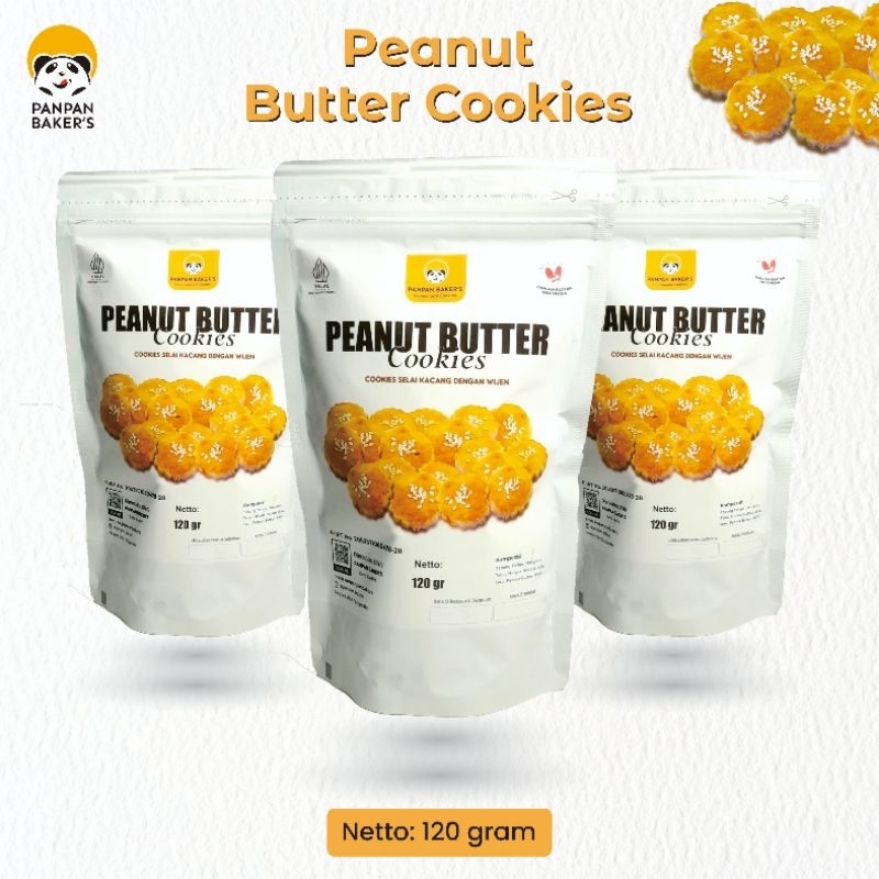 

Peanuts Butter Cookies Panpan Baker's (Pouch 120 gr) - Special Melted Peanut Butter / Camilan Snack Kue Kering