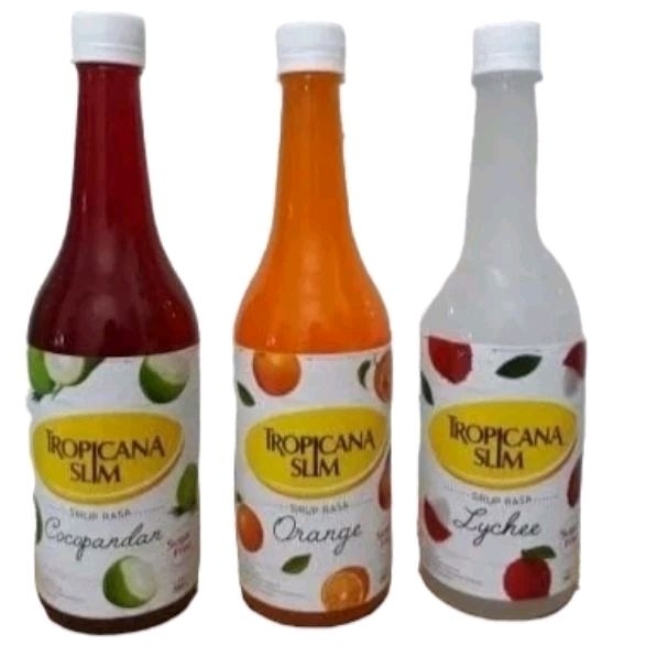 

Sirup Tropicana Slim Syrup Bebas Gula leci, orange, cocopandan 750 ml