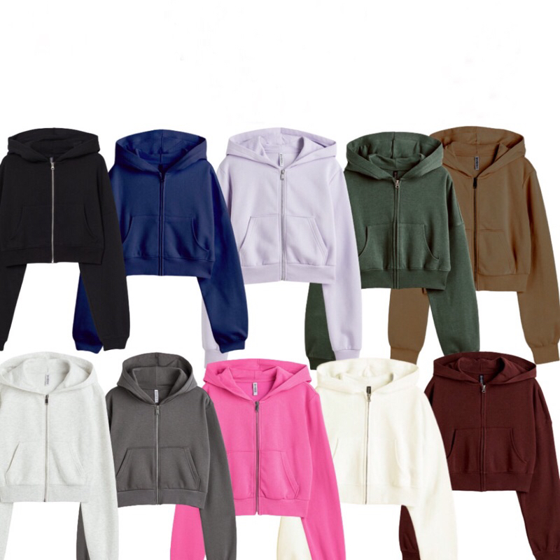 Hoodie H&M Zipper Crop Polos