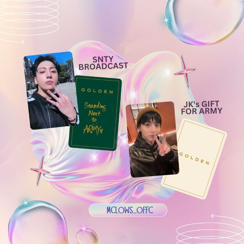 Photocard JUNGKOOK BTS - Golden Photocard Pc JUNGKOOK GOLDEN ALBUM EVENT GIFT FOR ARMY BROADCAST - J