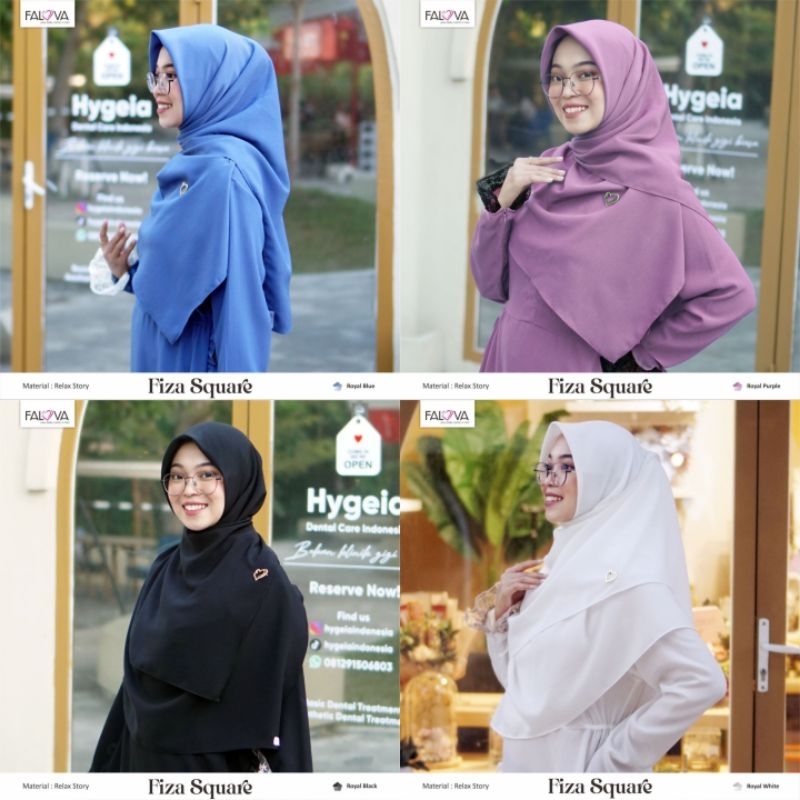 FIZA SQUARE by FALOVA [FARHAN FAHIRA FAMILY IED SERIES SARIMBIT 2024] [kerudung / hijab segi empat]