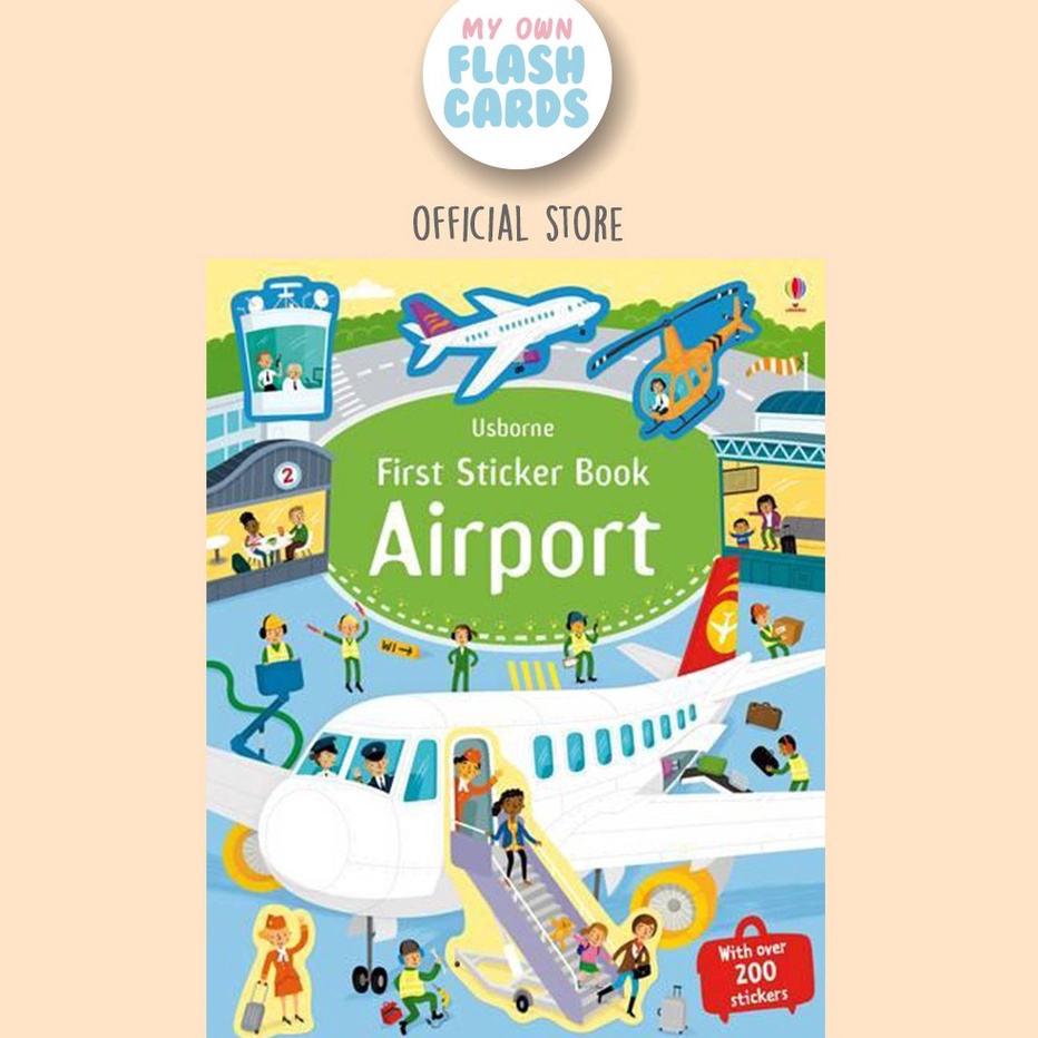 Laris Usborne Sticker Book Airport - Activity Education Children - Buku Edukasi Anak Mainan Stiker B