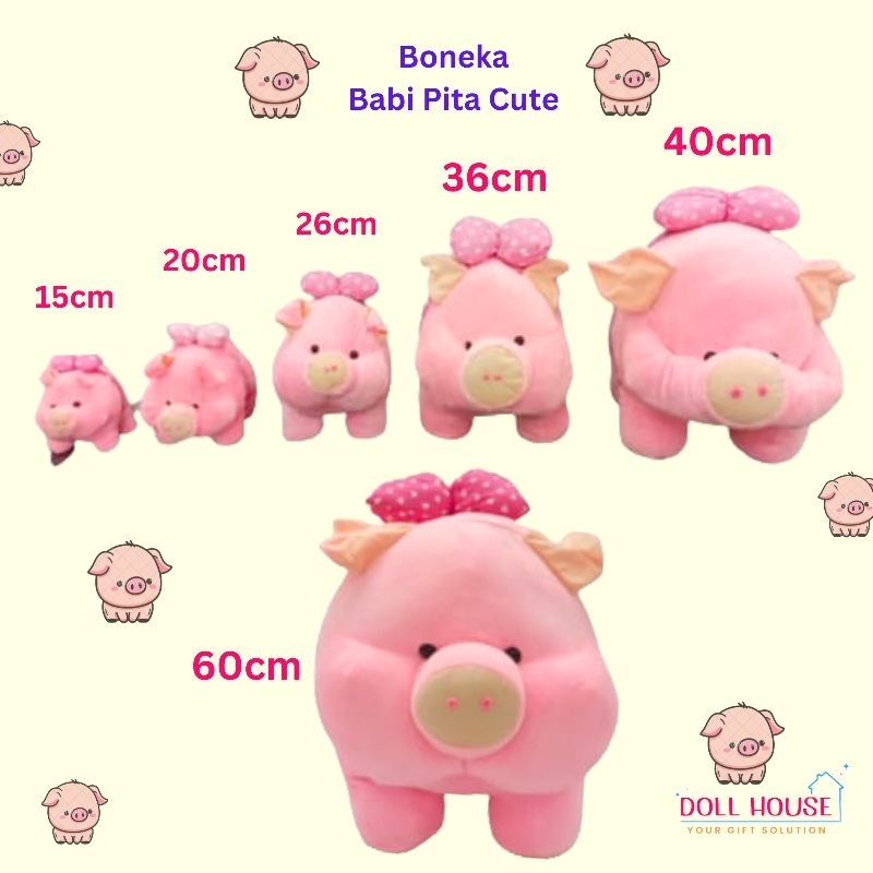 Boneka Babi Lucu Giant 60cm  Boneka Pig Cute  Boneka Piggy  Boneka Piglet Pig 60cm