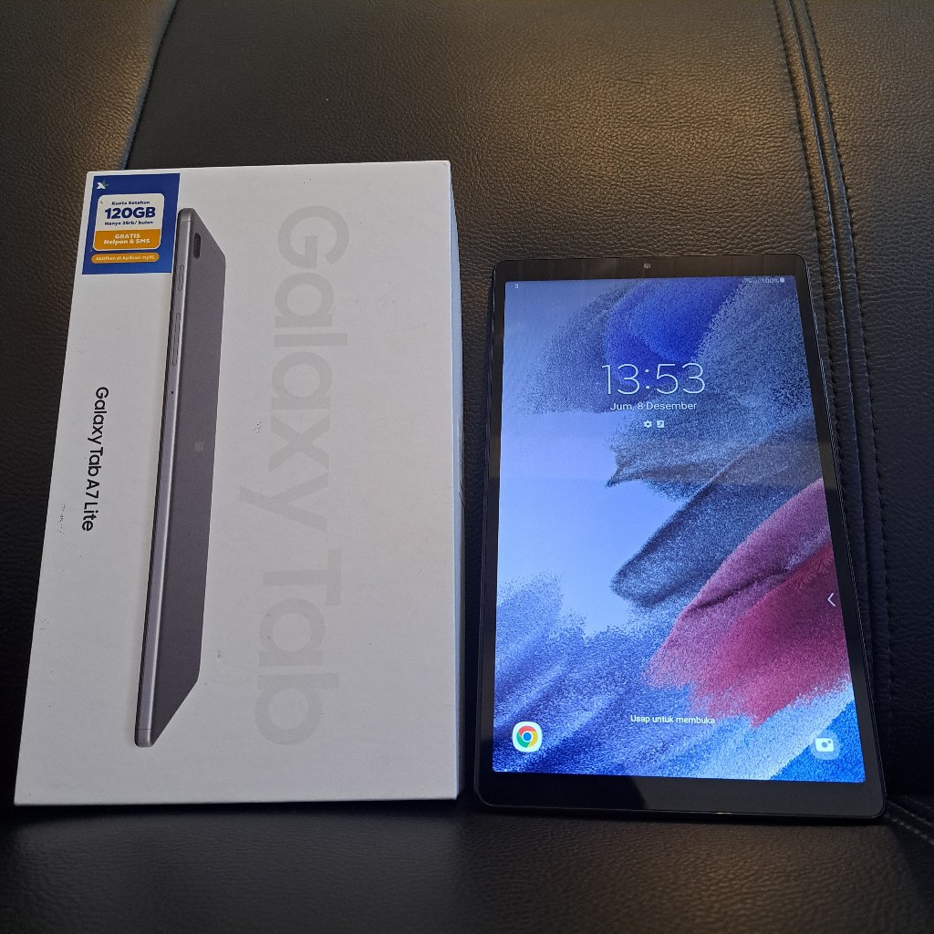 Samsung Tab A7 Lite Fullset Mulus No Minus