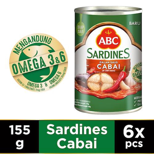 

✨SHOPEE MALL✨ ABC Sarden Saus Cabai 155 gr - Multipack 6 pcs grosir