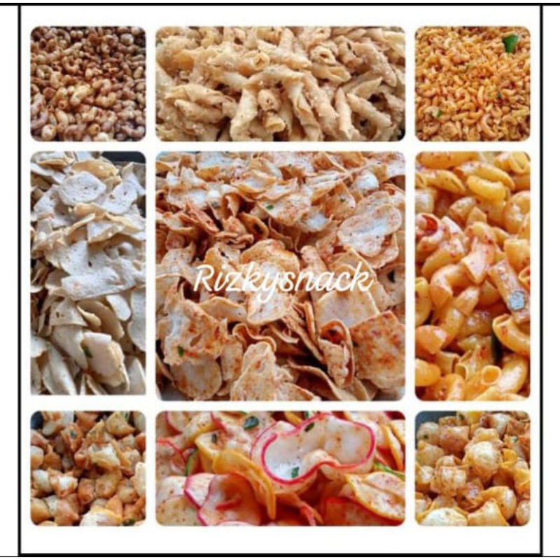 

ANEKA SNACK MURAH 500GR BASRENG/SIOMAY/KERUPUK/SPIRAL/CANGPUT/MAKARONI/CIKRUH/PANGSIT