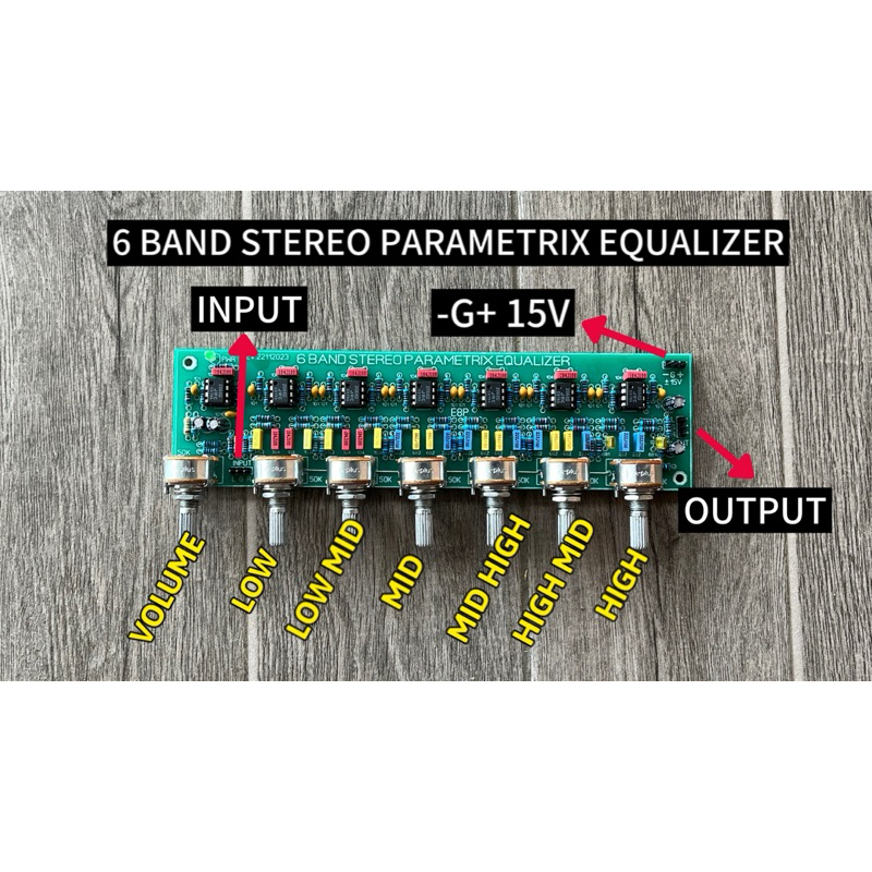 kit 6 band stereo parametrix equalizer