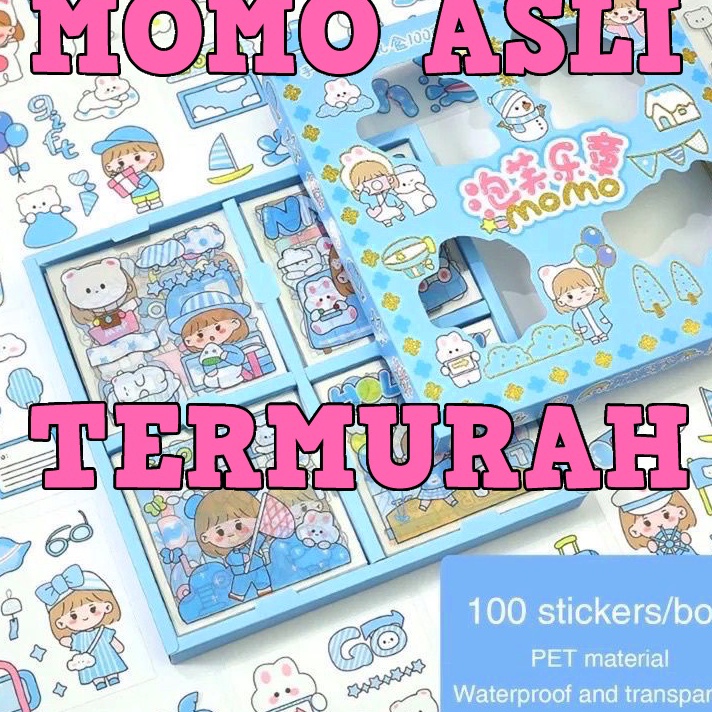 

modelTipe PU726 Sticker Waterproof Sticker Momo Dapat Box Isi 100 Lembar