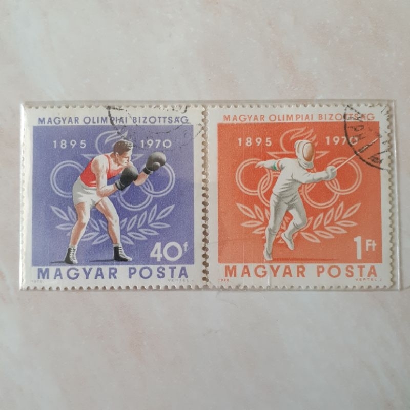 

Perangko Hungaria 75 Years of Hungarian Olympic Committee Tahun 1970 set 2pcs