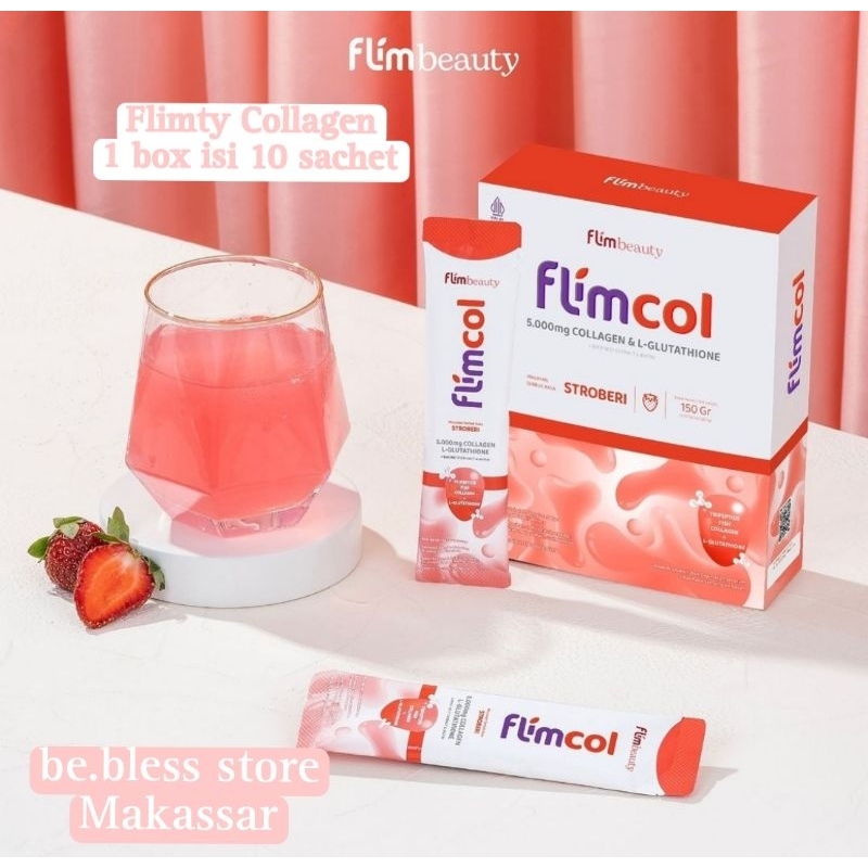FlimCol Flimty Collagen 1 box isi 10 sachet Ready Makassar