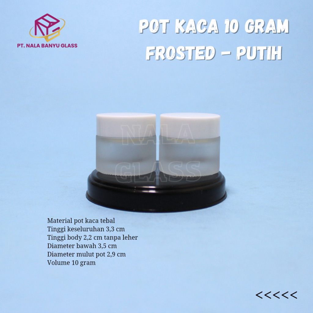pot cream 10 gram kaca frosted / pot jar kaca 10gr / pot kosmetik 10gram