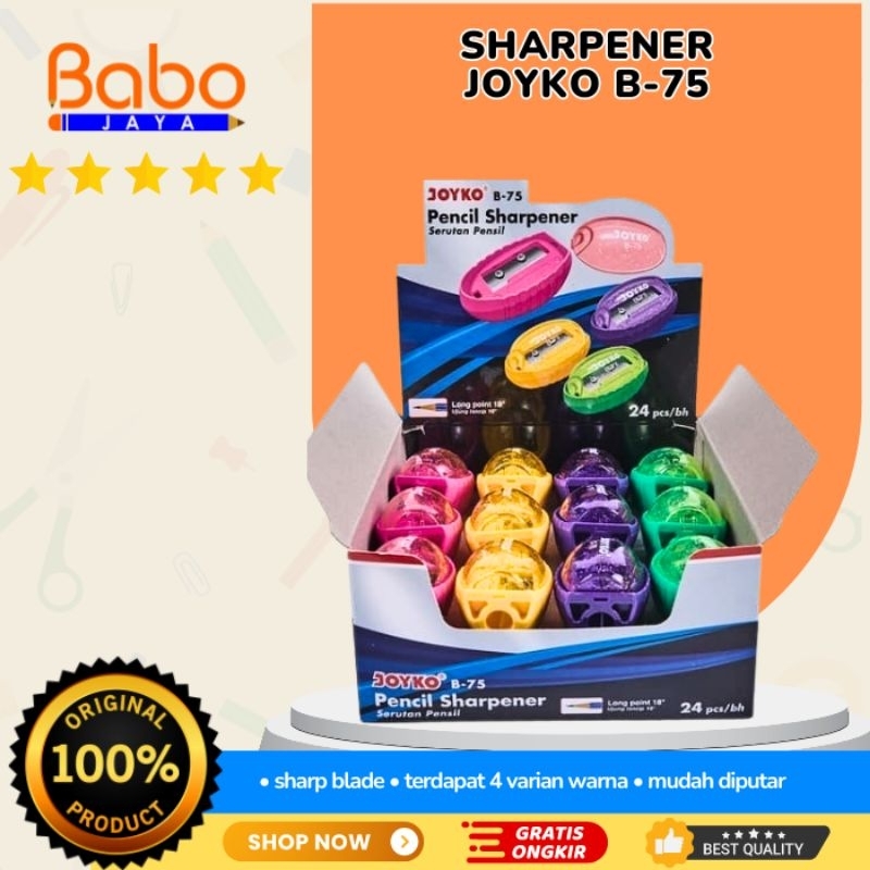 

BABO JAYA Serutan Sharpener Rautan Pensil Joyko B-75 Mata Pisau Tajam Keperluan Sekolah Dan Peralatan Kantor