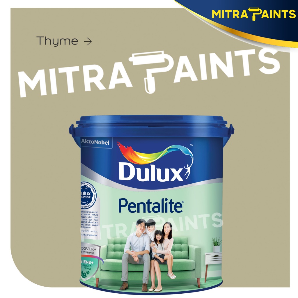 Promo Cat Tembok Dulux Pentalite Interior 2,5 Liter / Thyme / Sage Olive