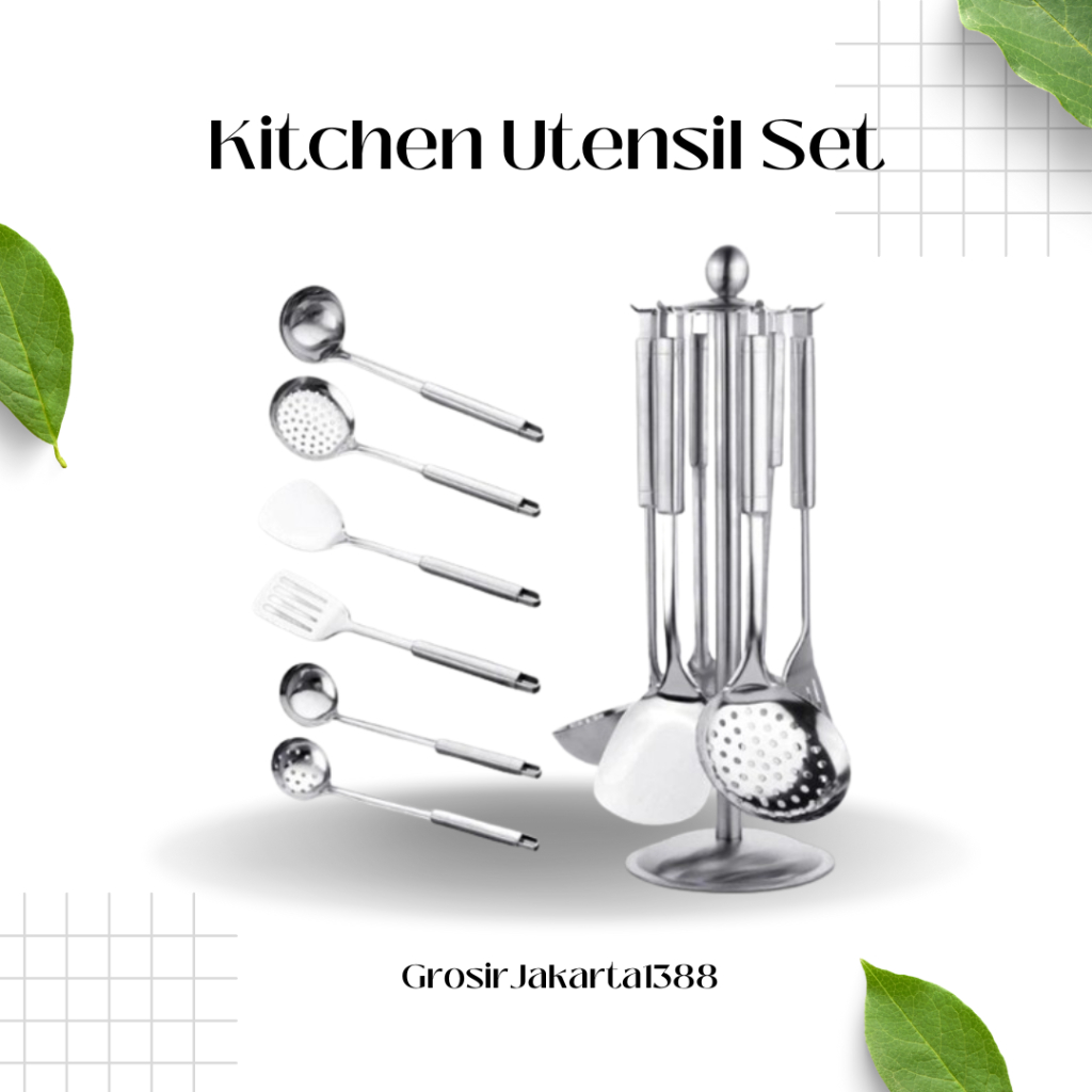 Spatula Stainless Alat Dapur / Spatula Set Stainless / Sutil Peralatan Dapur Sutil Stainless