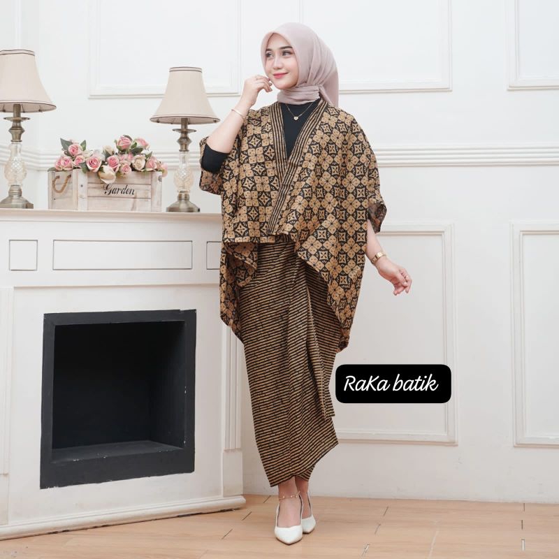 Outer Batik katun sogan wanita modern  Cardigan batik sogan