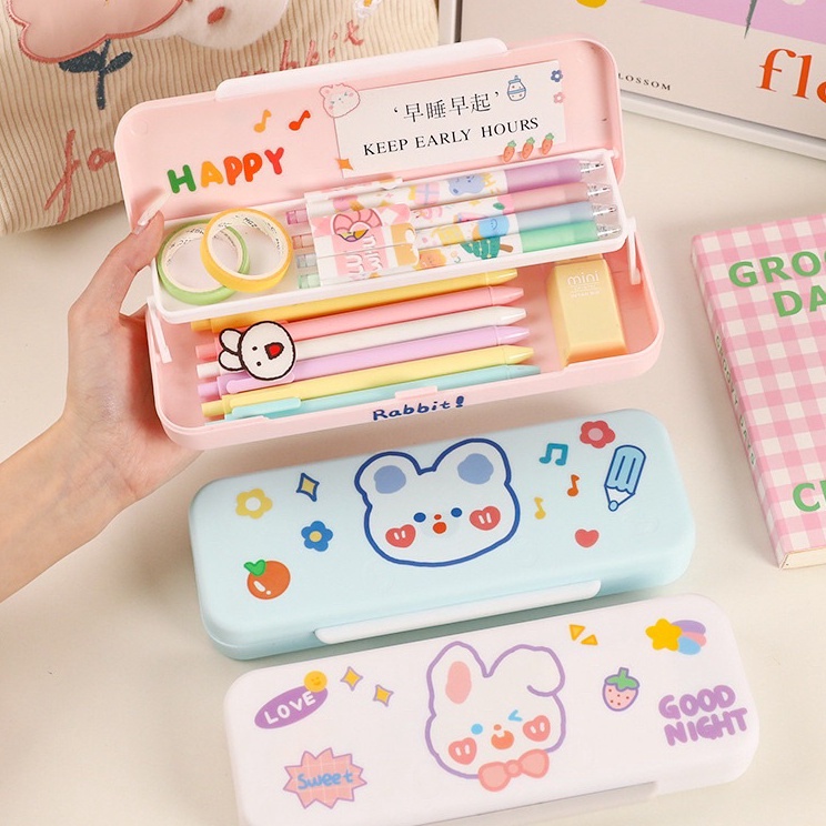 

Hemat KENSHO Kotak is Pensil Minimalis Korea Tingkat Pencil Case Tepak Lucu Import/ Sticker/ Aesthetic / Cute