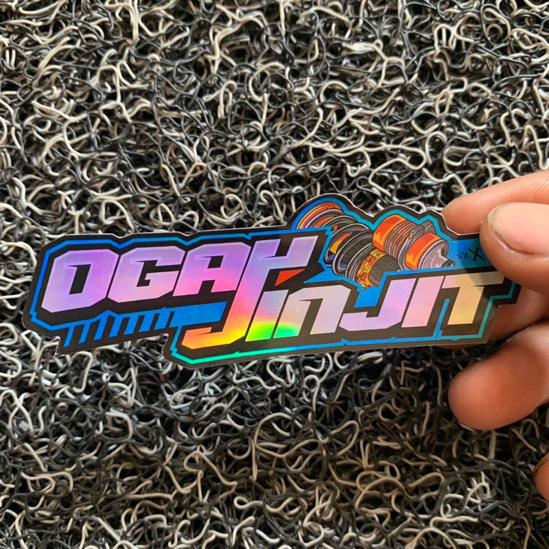 

sticker ogah jinjit print & cutt hologram