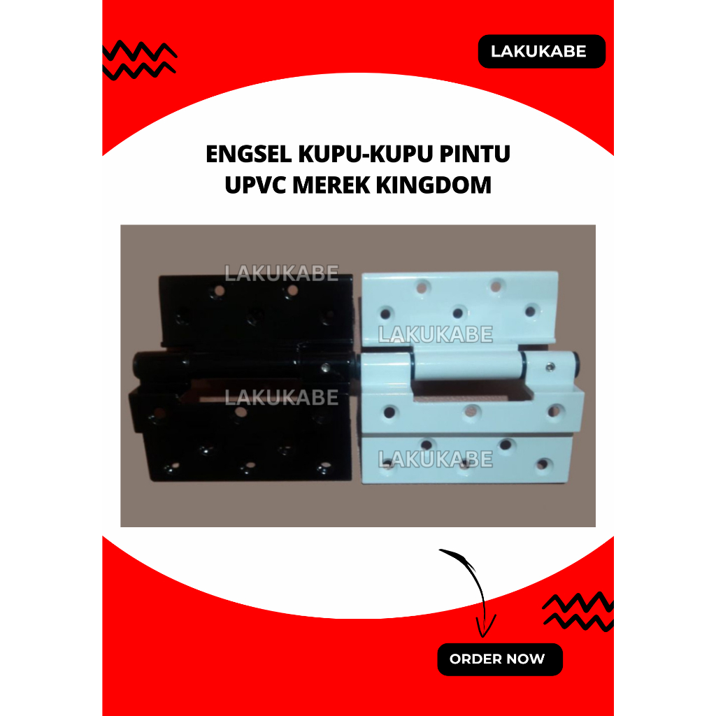 Engsel Kupu Kupu Pintu UPVC Kingdom Hitam Putih Engsel Pintu UPVC Kuat Mudah Pasang