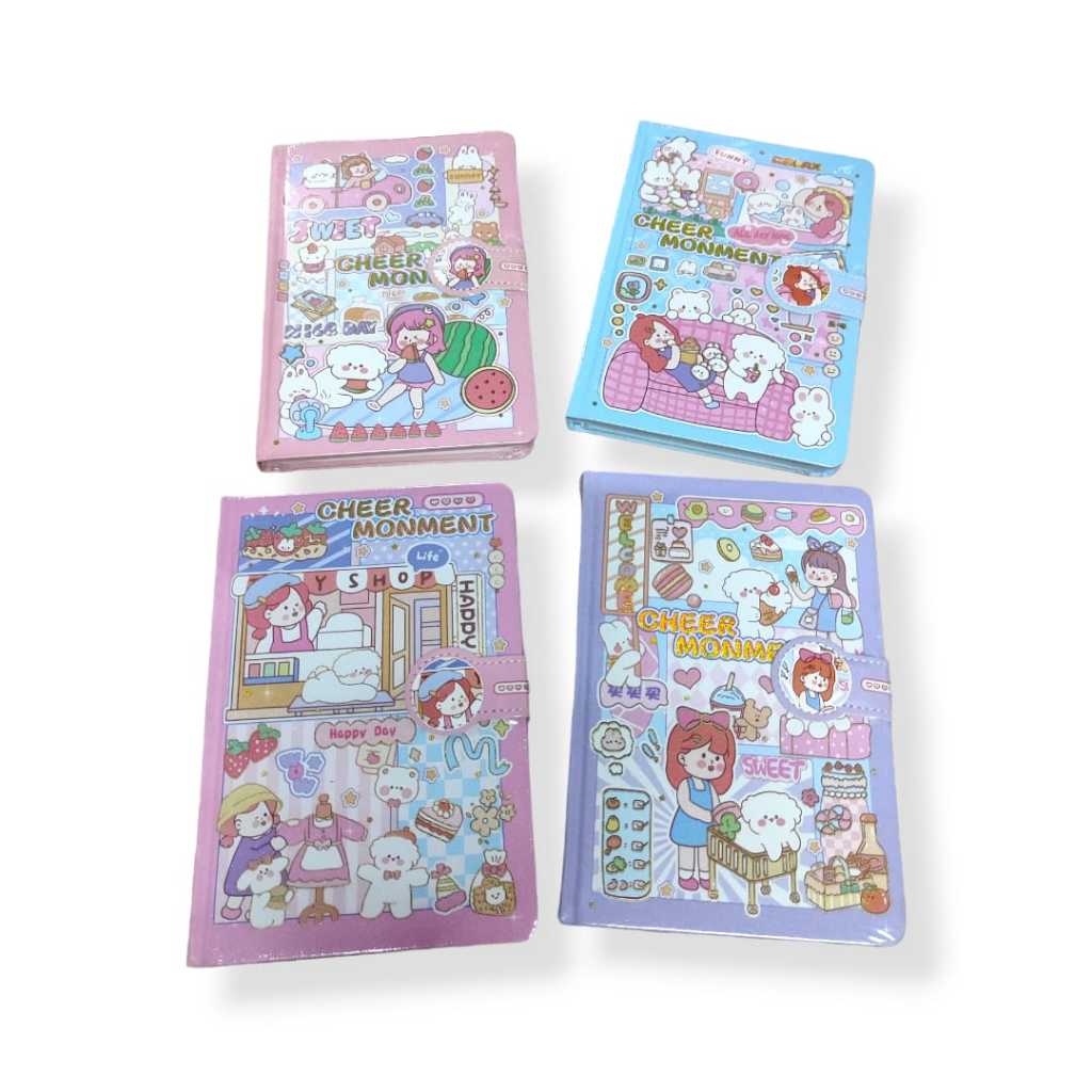 

Buku Diary 32k / Agenda Kancing Magnet Ukuran A5 Cover Glitter Karakter Kartun