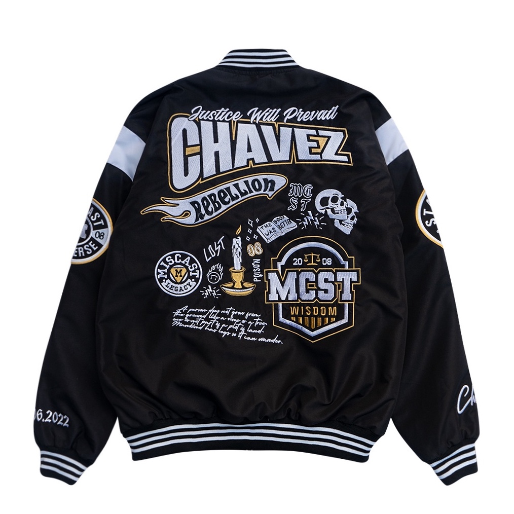 TERLARIS Miscast Varsity Jaket Vintage Chavez Black 